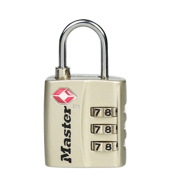 Master Lock Master Lock 1-5/16 in. H X 3/8 in. W X 1-3/16 in. L Metal 3-Dial Combination Luggage Lock 4680DNLK - main